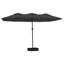 Anthracite Garden Parasol Polyester Powder Coated Iron Outdoor Patio Umbrella Shade