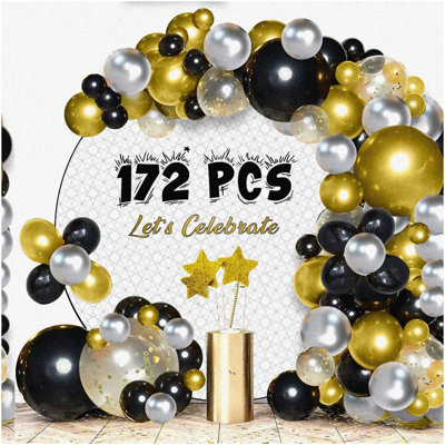 15th Birthday Black & Gold Hanging Swirl Decorations
