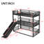 Lit superposé double au-dessus d'un lit double avec glissade, lit superposé triple en métal avec garde-corps de sécurité, lit superposé robuste avec conception à réduction de bruit, noir-2099151775