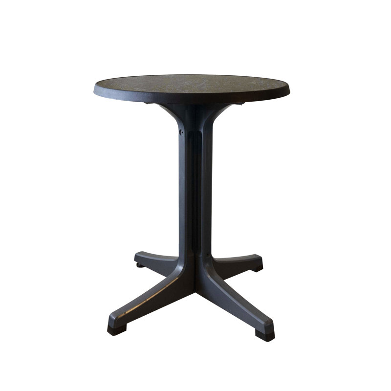 Grosfillex Omega Resin 28" Round Table, Dark Concrete, 28"