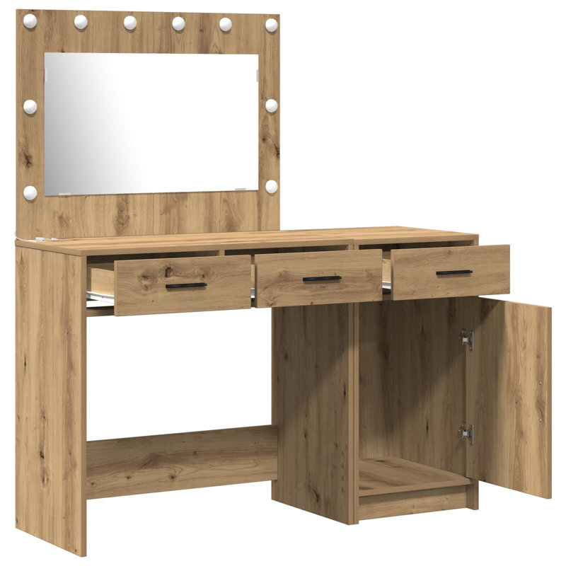 Dressing Table with Mirror, Artisan Oak