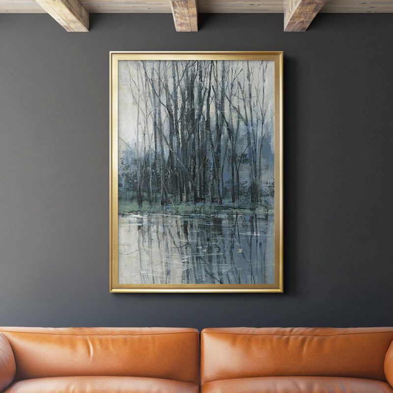 Épreuve matinale II encadrée sur papier, Or, H 30,5 po x l 22,5 po x P 1 po