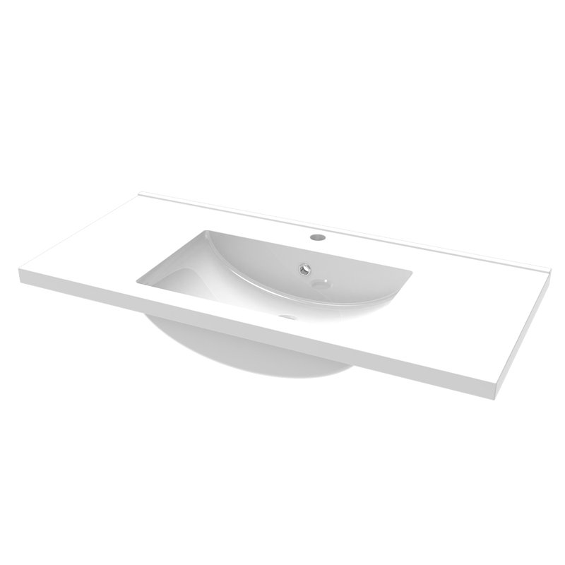 Nunemaker 990mm Single Bathroom Vanity with Drop In Ceramic Basin, Grey