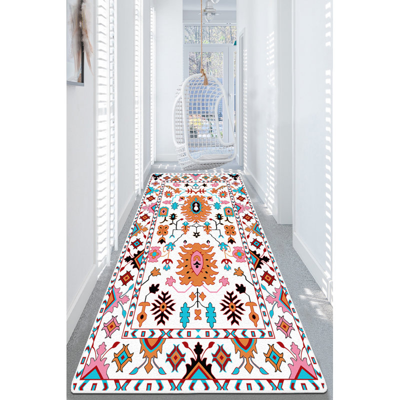 Luxurious Hall Carpet, 3.3 x 4.9 Feet, 100% Polyester, 0.4 in Pile Height | Antibacterial, Non-Slip Underside, Machine Washable | Perfect for Entryways & Living Rooms, Durable & Easy to Maintain