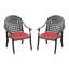 Sièges de patio en fonte d'aluminium, 2 pièces, noir, revêtement imperméable, coussins confortables, 2 fauteuils empilables peu encombrants, robustes et ergonomiques,