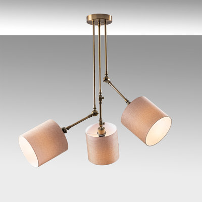 Luminaire suspendu cylindrique unique à 3 lumières