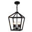 4 - Lanterne noire industrielle, plafond rustique avec douille E12, réglable pour une hauteur personnalisée dans la salle à manger, cage ouverte, ampoule, vestibule suspendu