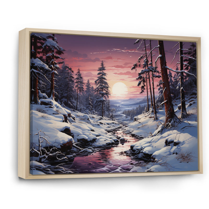 «Pine Tree Winters Magic III» sur toile, H 12 po x l 20 po x P 1 po, Cadre naturel flottant