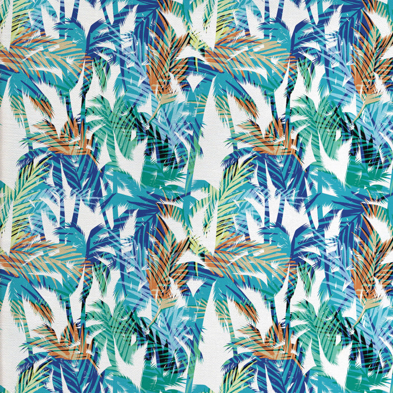 Tissu palm leaf, l 58 po x L 180 po