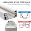 Ensemble d'éclairage sur rail DEL de type H à 5 températures de couleur réglables, 3 spots de 800 lumens et 10 W à intensité variable, rail de 1,12 m, IRC 90+, sans scintillement, câblé, idéal pour galerie, boutique ou salon.