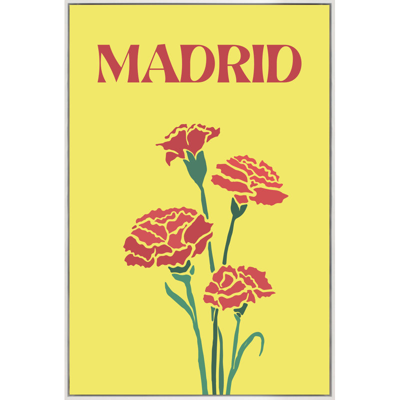 «Madrid» par Yaffa G, reproduction sur toile, Encadré gris, H 40 po x l 26 po