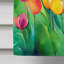 Tulipes dans le drapeau de la maison à l'aquarelle
