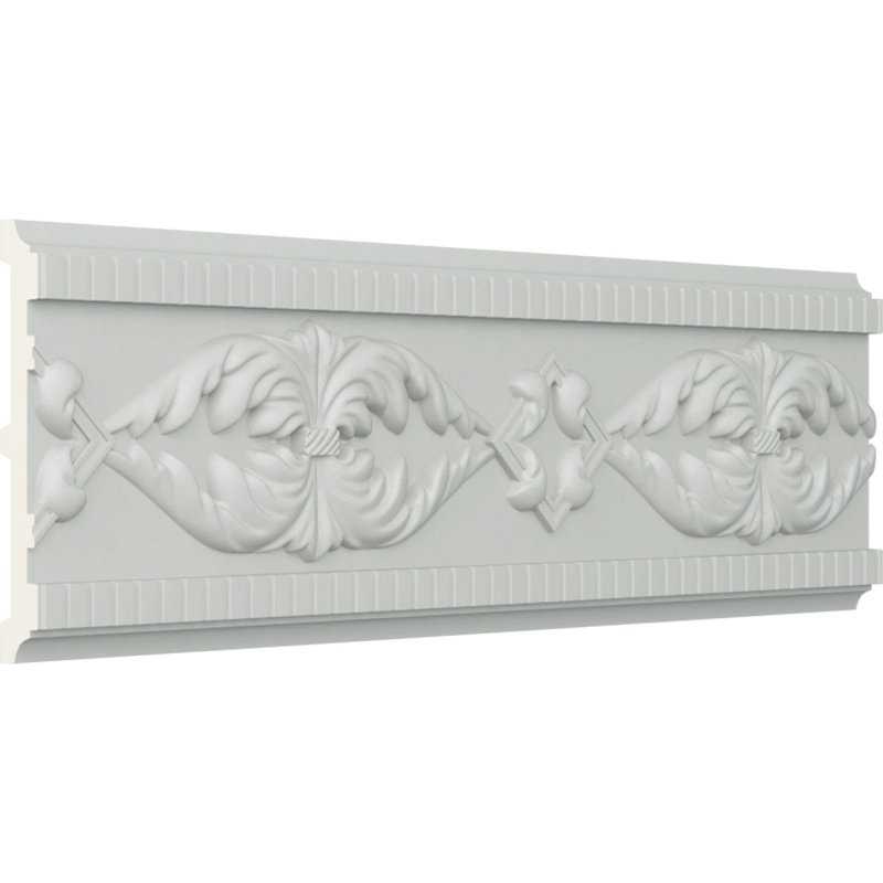 SAMPLE - Endurathane Amber Chair Rail, 4 5/8"H x 3/4"P x 12"L, (8"Repeat), Factory Primed