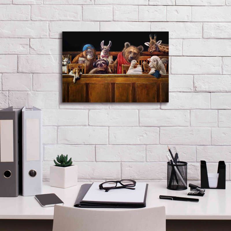 «We The Jury» par Lucia Heffernan, art mural sur toile, H 12 po x l 18 po x P 0,75 po
