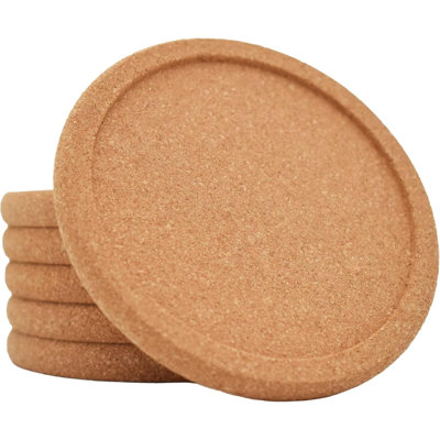 Cork Coasters For Drinks Absorbent Cork Coasters With Lip Heat Resistant Reusable Drink Coaster Set Extra Thick Perfect For Cups Glasses Mugs