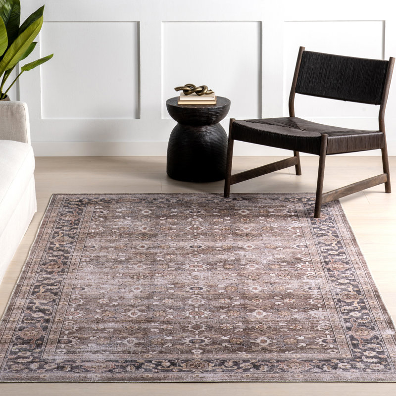 Myrtle Vintage Machine Washable Area Rug, Rectangle 9' x 12'