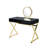 Rectangular Black & Gold Finish Vanity Desk With Mirror, Jewelry Tray, Metal Frame And 2 Storage Compartments, 42W X 19D Character Aspect In Tone, Frame, Tray Drawers, 19 Inches Deep Ratio