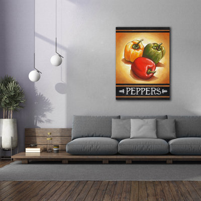 «Market Sign Peppers» par Cathy Horvath-Buchanan, art mural sur toile
