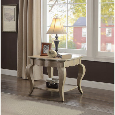 Table de bout en taupe avec tablette inférieure