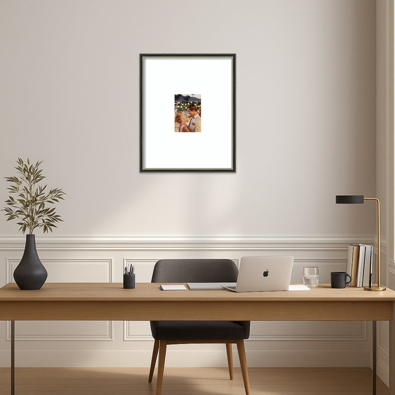 Cadre photo Theo, Blanc éclatant lisse, 16x20 Matted to 5x7