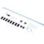 HOMCOM Modern Sliding Barn Door Hardware Kit Track System Gear Set Divider
