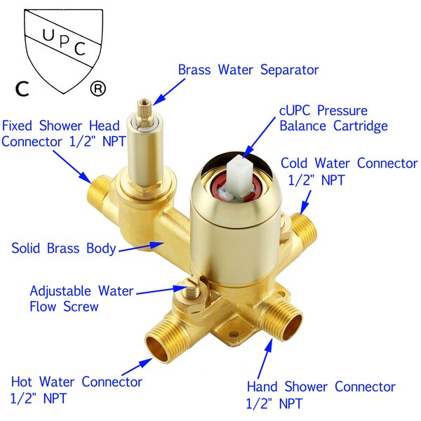 MD Bath Pressure-Balanced (Temperature And Volume) Complete Shower ...