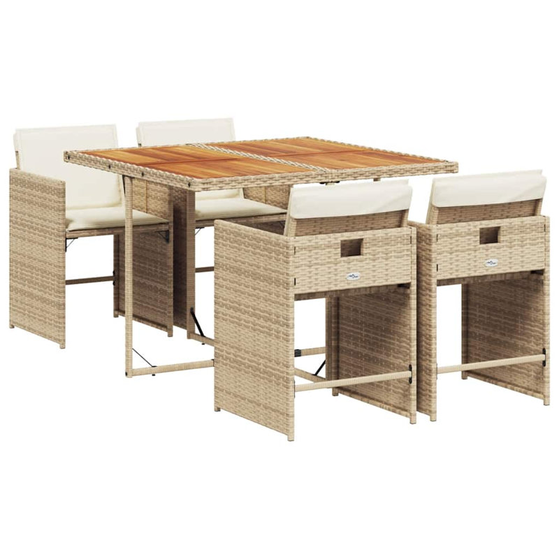 Patio Dining Set with, Beige