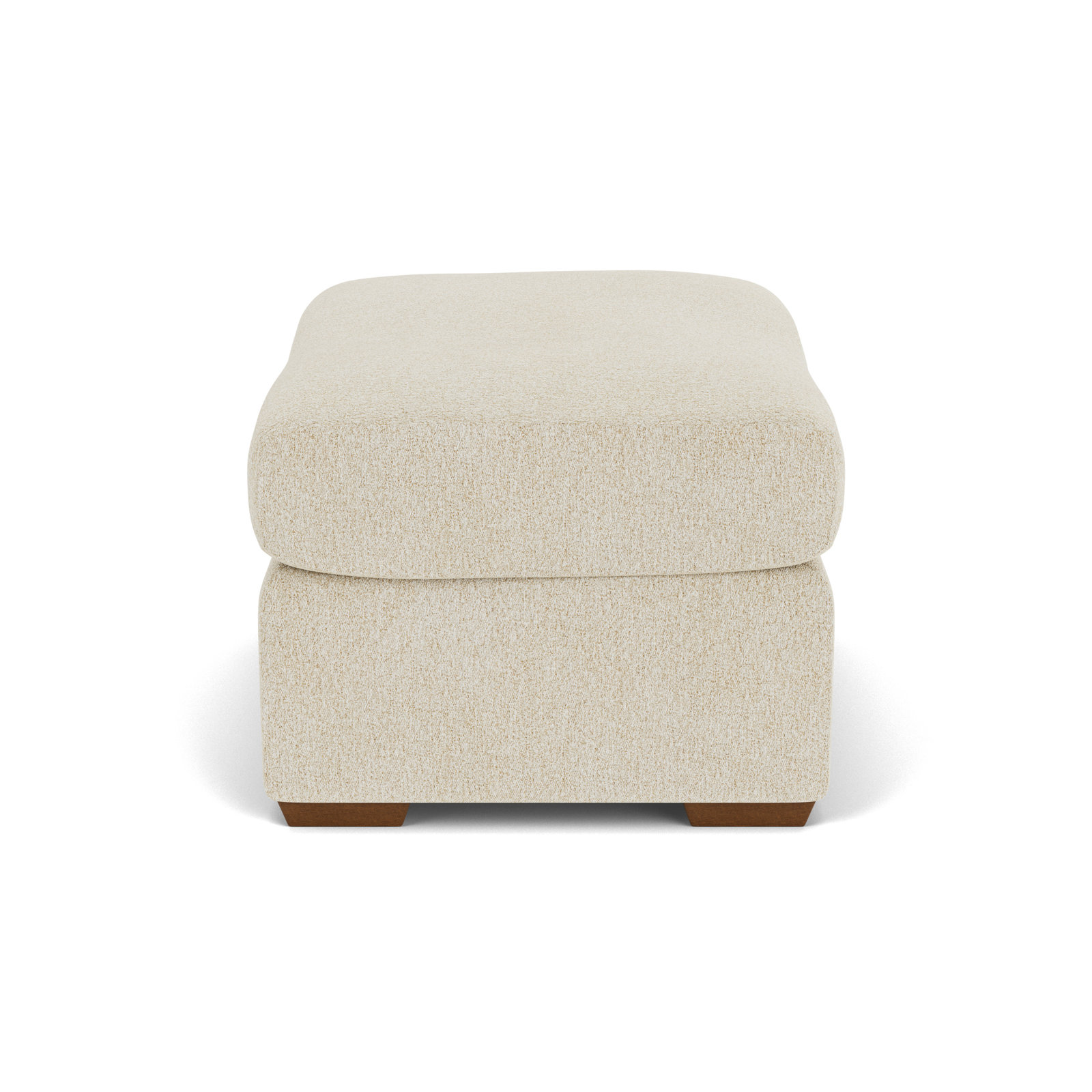 Upholstered Ottoman, Light Beige Polypropylene/Olefin