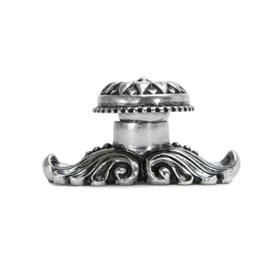 Acanthus large knob with flared foot Rosette style with medium backplatein Platinum