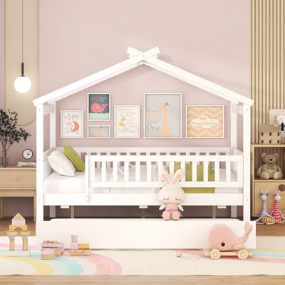 Lit en bois avec lit gigogne simple