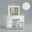 Grand meuble-lavabo blanc 41 po - miroir hollywoodien 3 couleurs 3 ampoules, 4 tiroirs extra profonds, noyau en peuplier, finition en mélamine mat, style studio moderne