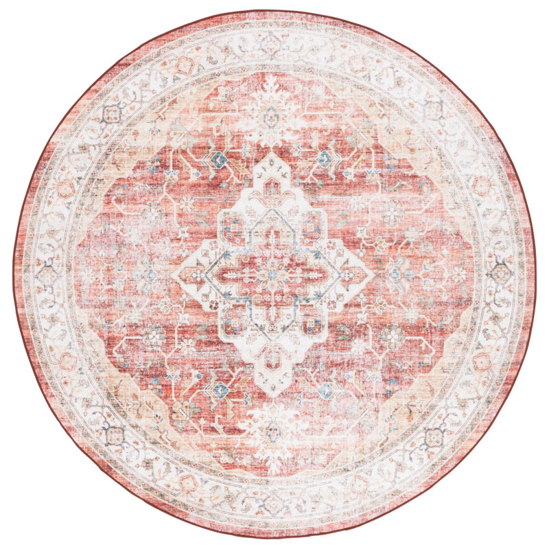 Magbul Performance Machine Washable Oriental Rug, Round 6'