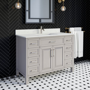 Terrence II Double Sink Bathroom Vanity With Stealth Organizer