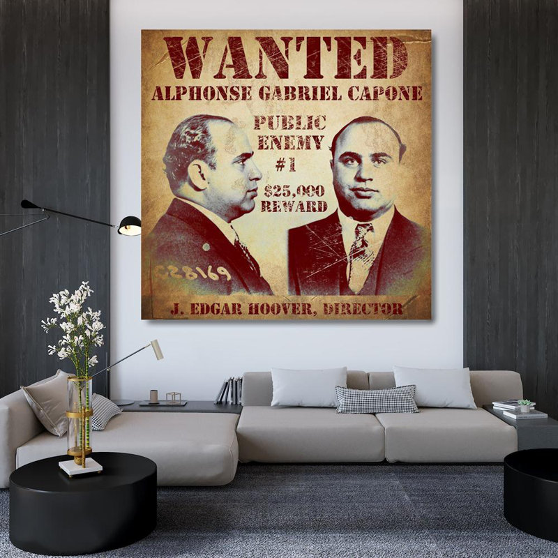 Art sur toile tendue avec trinité de la collection Trinx Vintage Apple, Al Capone VINAPP120976, H 36 po x l 36 po