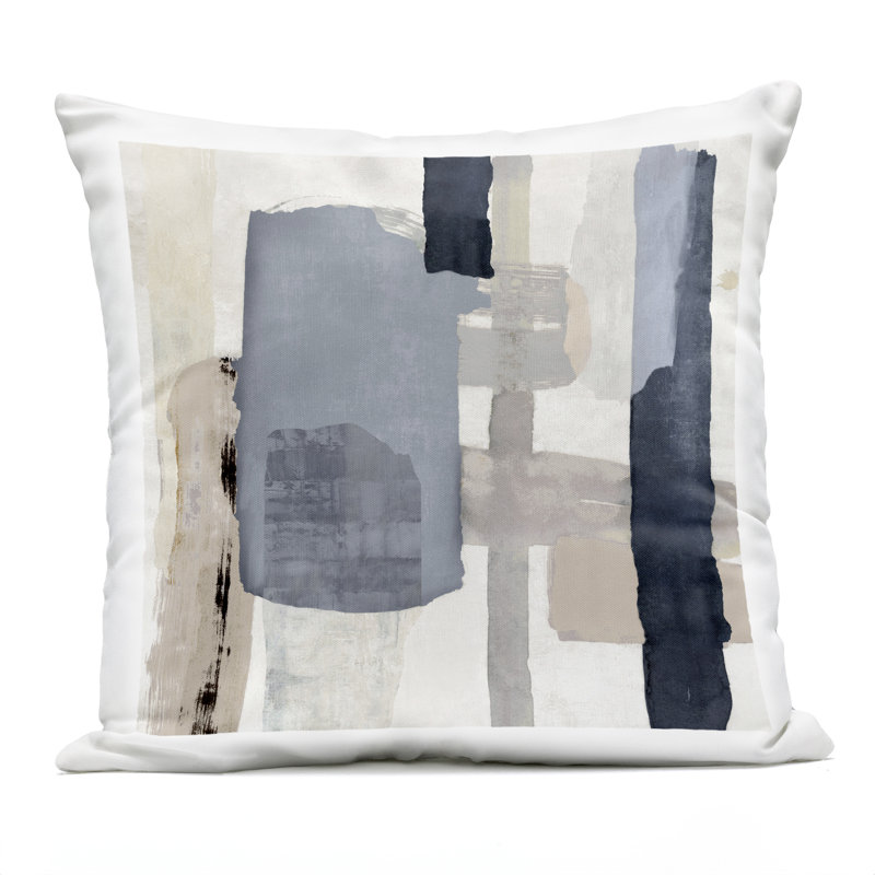 Coussin d'extérieur imprimé abstrait Earthy Expressive, design par Jacob Q
