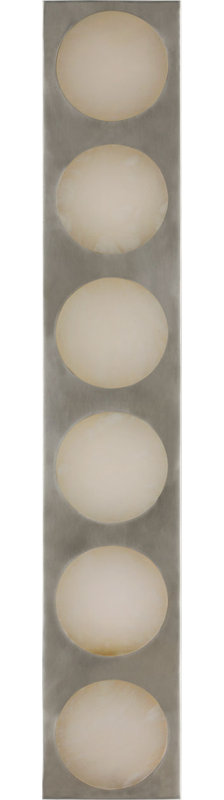 Dichotomy Sconce with Alabaster, 6 Lights, 27" H x 4.5" W x 0.75" D, Pewter