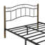 Lit double en métal avec tête et pied de lit ondulés-129448504