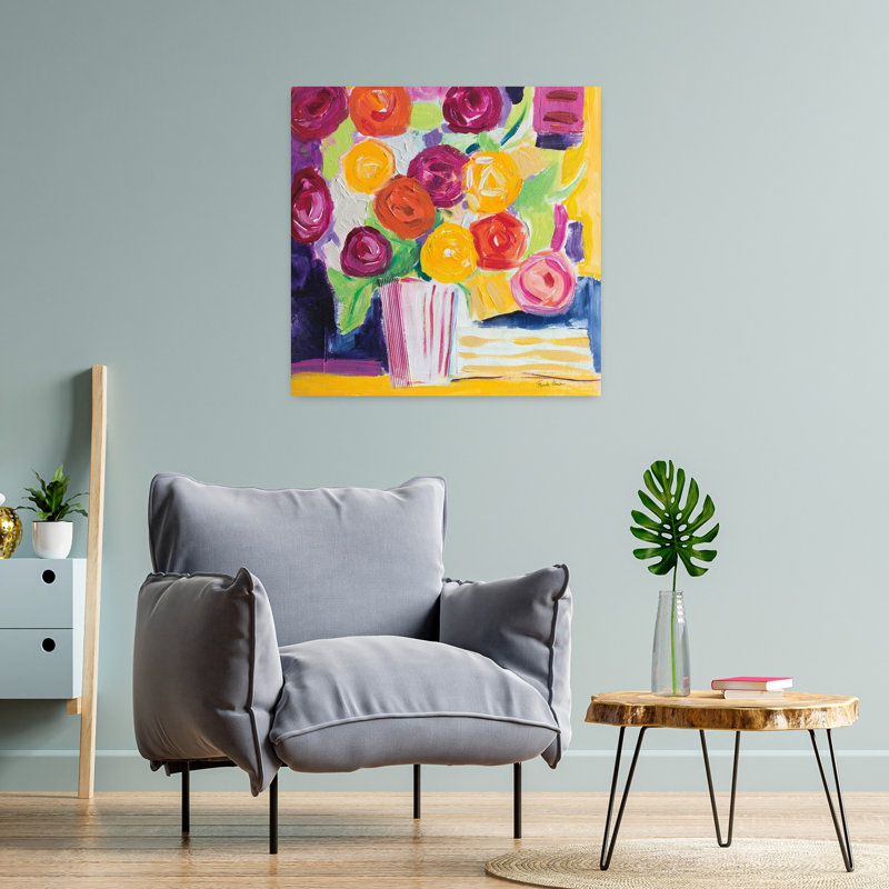 Art contemporain avec cercles abstraits, H 24 po x l 24 po