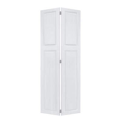 Porte de grange coulissante en panneau de fibres à densité moyenne noyer blanc 2 panneaux 42 po x 83 po avec quincaillerie