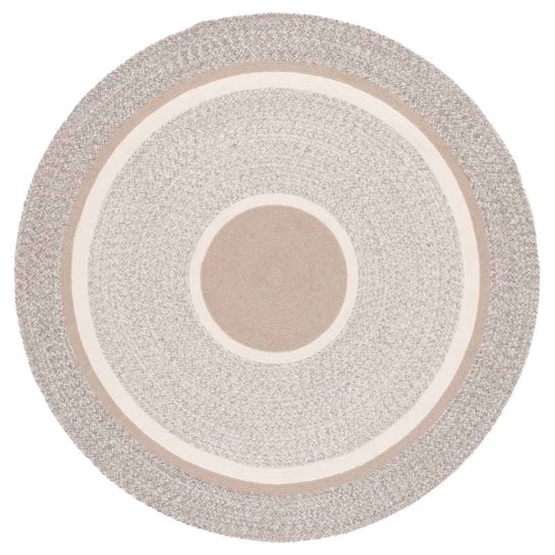 Tapis tressé 754 beige / ivoire, Rond 5 pi