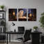" Snowy Owl on Open Book in Candlelit Christmas " 3 Piece Art-1231909365