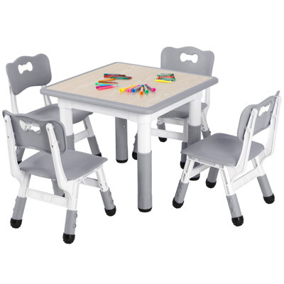 5 Piece Student Preschool Play Or Activity Table and Chair Set