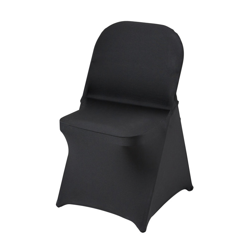 Premium Stretch Spandex Folding Chair Covers - Universal Black Slipcovers for Weddings & Banquets (100-Pack)