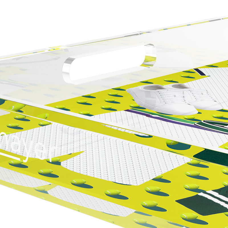 Plateau décoratif carré en acrylique Tenniscore Fashionchartreuse Kelly, 2" H x 18" W x 18" D, Chartreuse Kelly