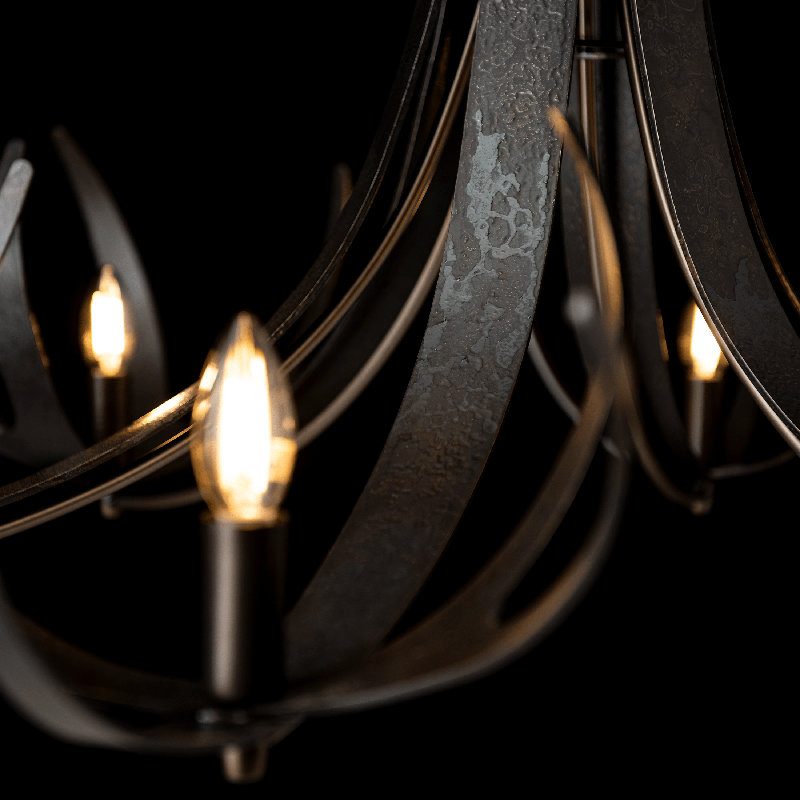 Caribou 5-Light Chandelier, 31.1" H x 49.1" W x 49.1" D, Clear Steel, 9 Lights