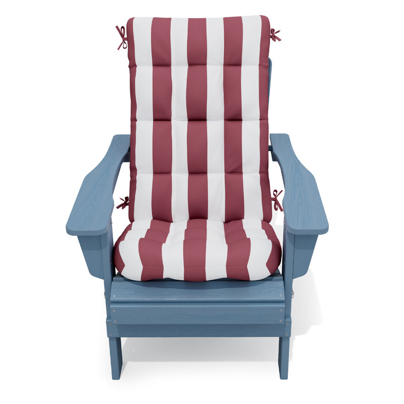  Wolak Outdoor Olefin Seat/Back Cushion for Patio Seats, Red/White
