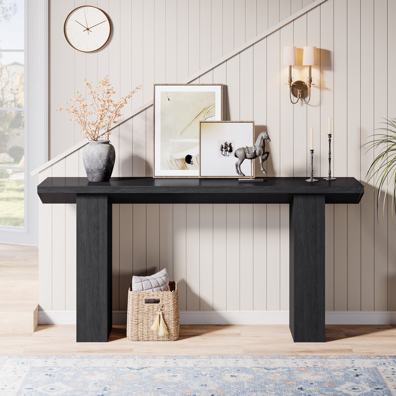 62.99" Extra Long Sofa Table Behind Couch, Modern Farmhouse Wood Accent Console Table For Hallway, Entryway, Living Room