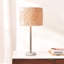 Lampe de table en marbre de luxe H 27 po avec abat-jour en fausse fourrure avec ampoule DEL Maudestine-1482499966