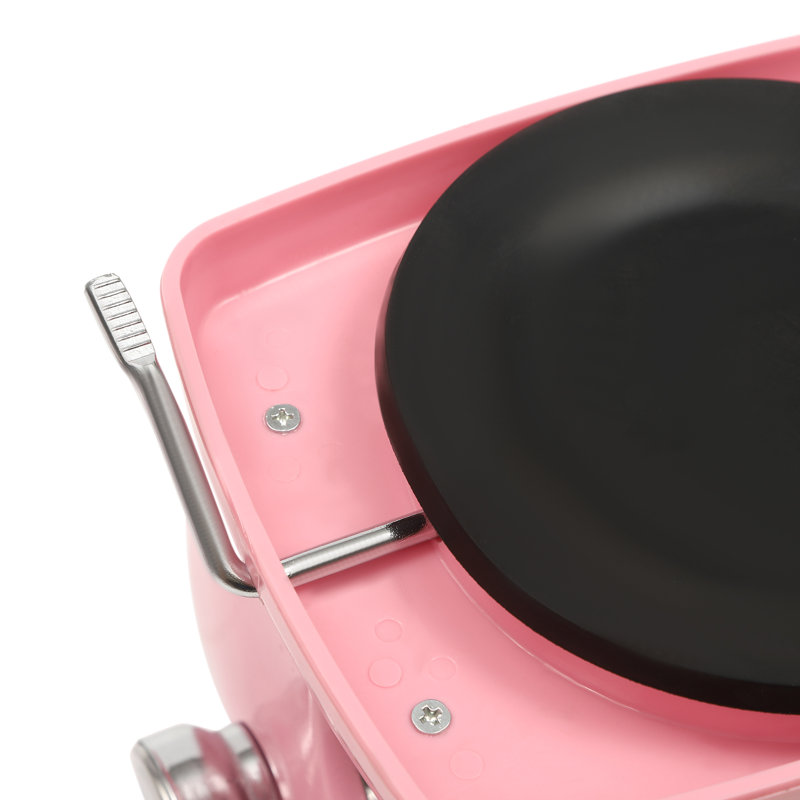 Pink Stainless Steel Manual Pasta Maker with Adjustable Thickness