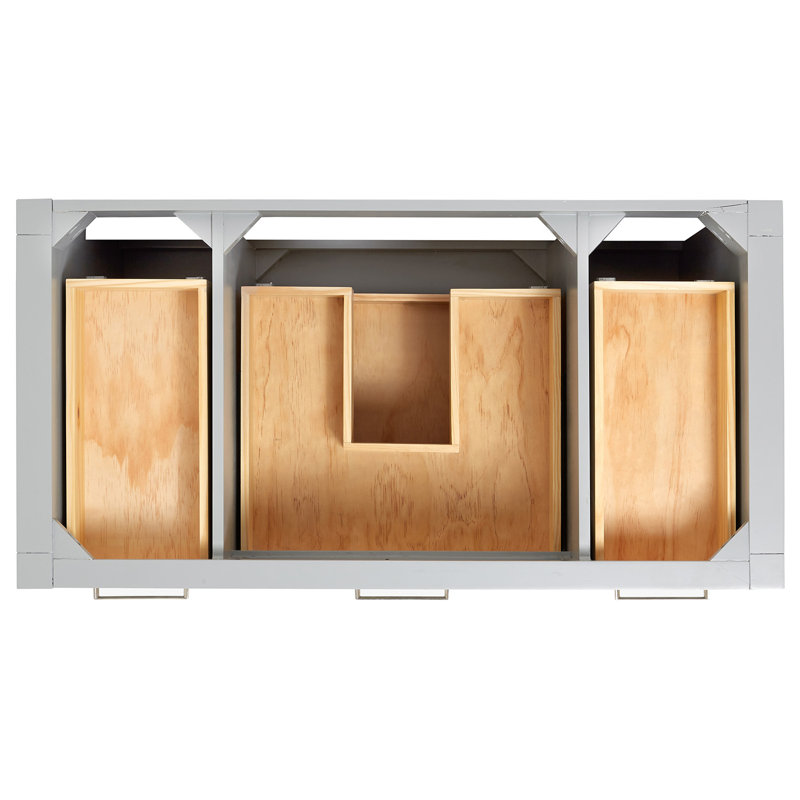 4_ARIEL Bristol 42 Single Sink Bathroom Vanity with Carrara White Quartz, Gray, 48"